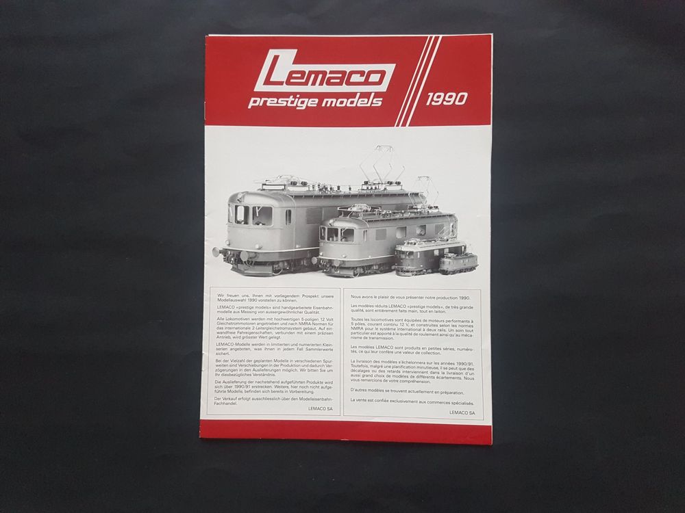 Katalog, catalogue, Lemaco prestige models, 1990, Elettren (Neu (gemäss ...