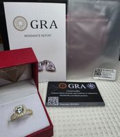 Bague argent avec diamant de moissanite de 2 ct certifié GRA