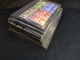 Schweizer Briefmarken Dubletten auf Steckkarten 1957-1959