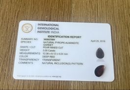 3.00 ct Granat Rhodolith-Almandin Birnenschliff Deep Red