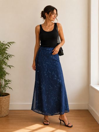 Vintage dark blue skirt size 40-42