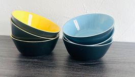 6 Rössler Schalen, 3 Gelb, 3 Blau