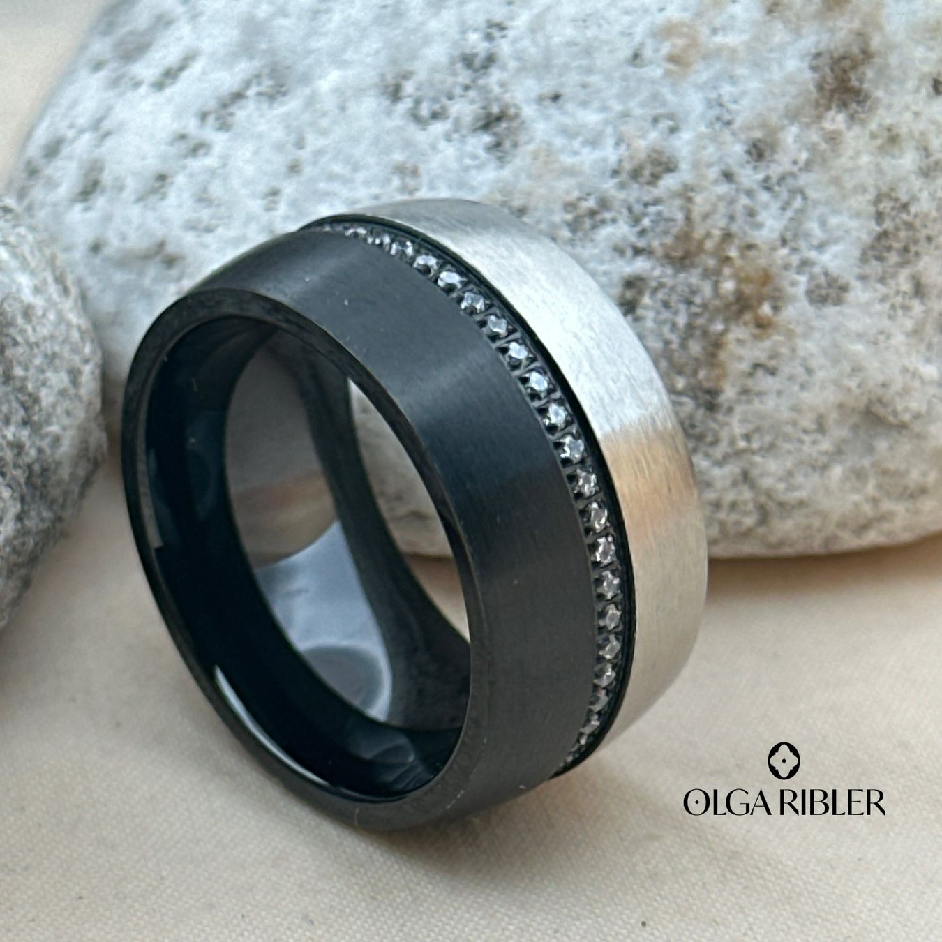 Olga Ribler Ringe: Edelstahl Ring 2 farbig mit Zirkonia, Ringgrösse 60 – Neu (gemäss Beschreibung) aus Luzern von Schmuckoutlet 5