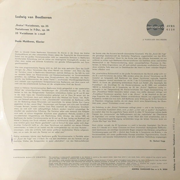 Dischi in vinile: Beethoven - Variationen (LP, Denis Matthews) – Usato da Grüningen venduto da azulamarillo_vinyl 1