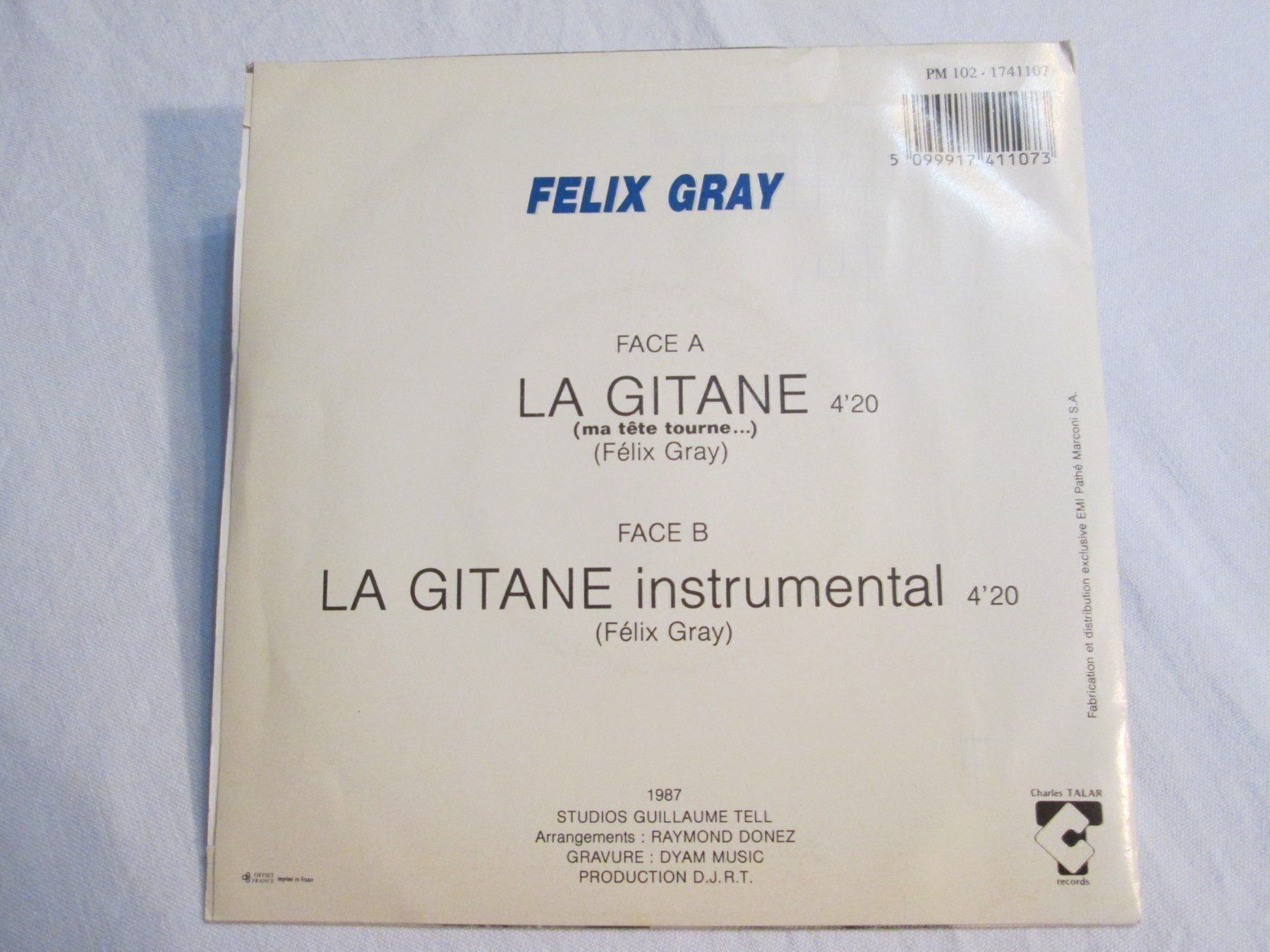 Dischi in vinile: Felix Gray - La Gitane (45 tours) 1987 – Usato da la Chaux-de-Fonds venduto da Lampe 3