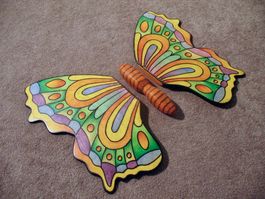 Schmetterling Sommervogel Bastel-Set Deko Figur bunt bemalt