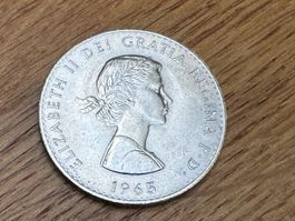 1 Crown - Elizabeth II / Churchill - 1965 ( Gedenkausgabe )