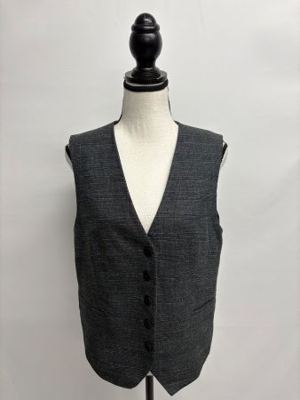 Zara Gilet grau schwarz kariert L Anzuggilet Weste