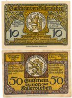 Deutschland Notgeld Fallersleben 10 + 50 Pfennig 1.10.1920