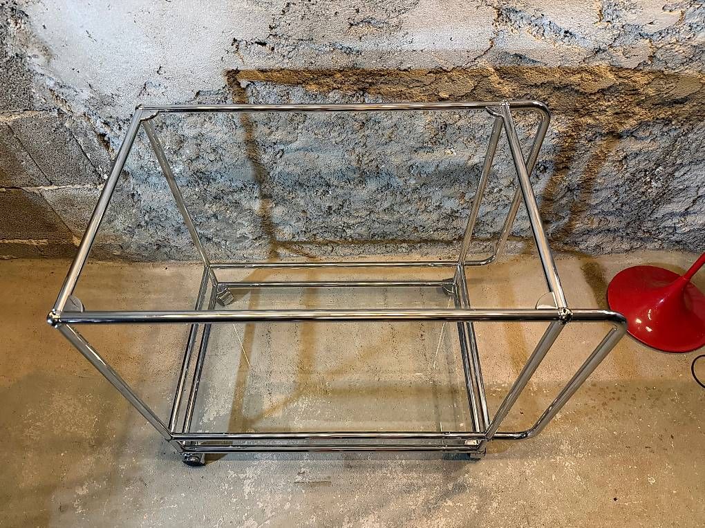 USM Dessertes: USM Haller  Barwagen aus 2xGlas & Chrom – Neuf (Voir description) à Schalunen par Schwende2 3