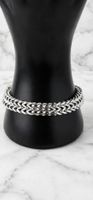 Bracciale a maglia doppia argento nuovo stainless steel