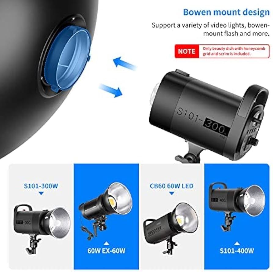 Flash: Neewer Photo Studio Strobe Flash Light Reflector Beauty Dish – Usato da Goldau venduto da Kseniya123 3