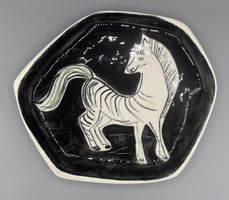 SIGNA Dietikon Keramikteller Zebra signiert MB Vintage MCD