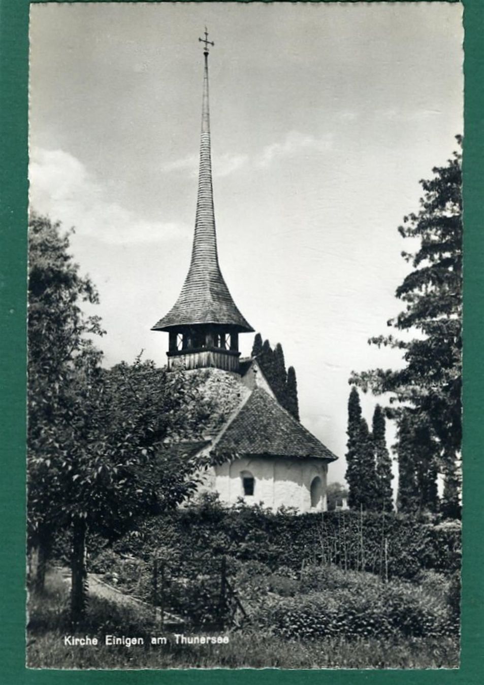 Cartoline postali: Kirche Einigen am Thunersee, 1962, gelaufen – Usato da Sargans venduto da Hausi1951