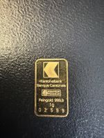 (534)Goldbarren Kantonalbank 1g Feingold 999.9 Zustand gut