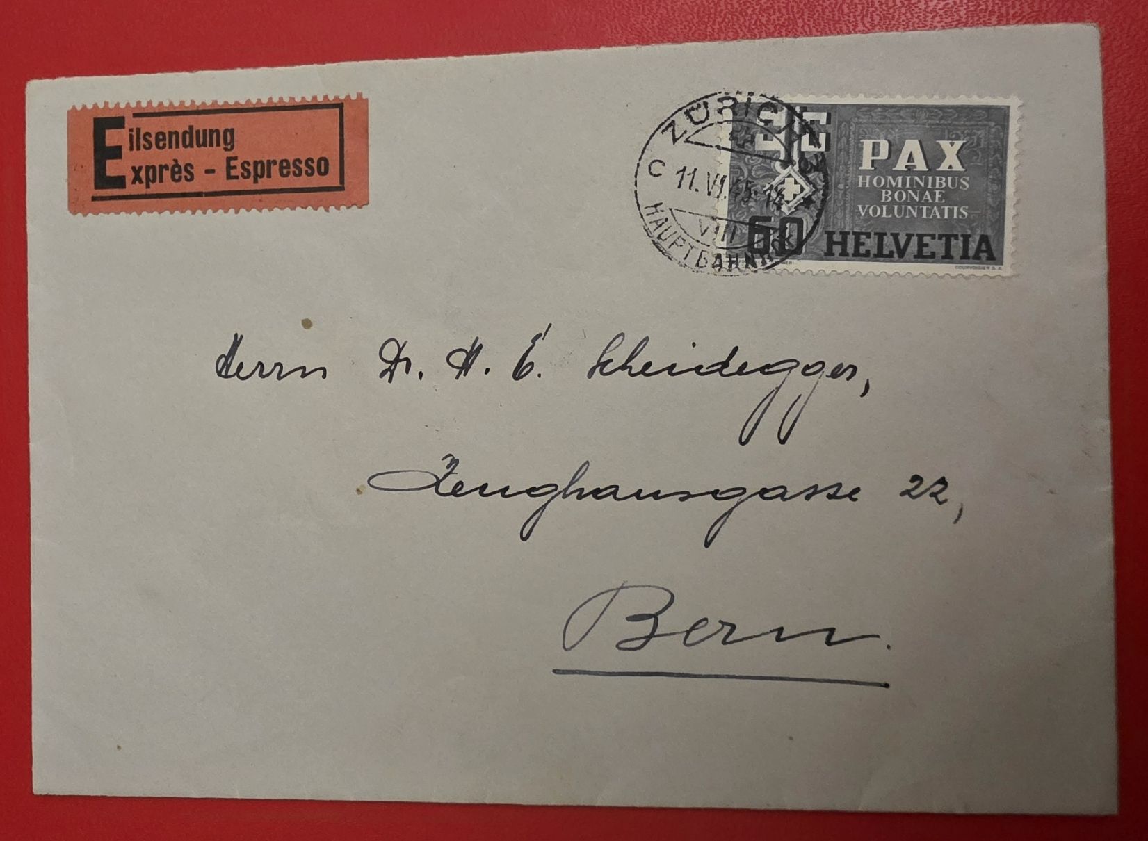 Tutti i francobolli: PAX Frankatur – Usato da Bern venduto da Kocholo 6