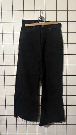 Bershka Black Denim, The Wide Cropped, Size 36, New!