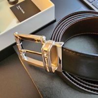 Montblanc Ledergürtel mit Silberschnalle, 35 mm, Schwarz