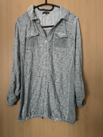 Street One Shirt langarm crinkle Look Gr 40 hellgrün
