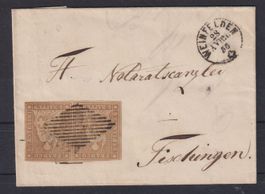 Schweiz 1854: Strubelpaar 22Bc auf Brief - Befund