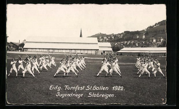 Cartoline postali: St. Gallen, Eidgenössisches Turnfest 19 – Usato da Berlin venduto da bartko-reher
