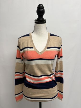 Tommy Hilfiger Pullover gestreift Gr. XS beige Baumwolle