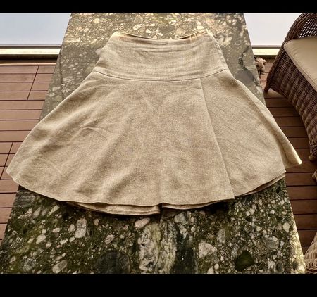Rock Akris Beige Grösse D36 Leinenmischung guter Zustand