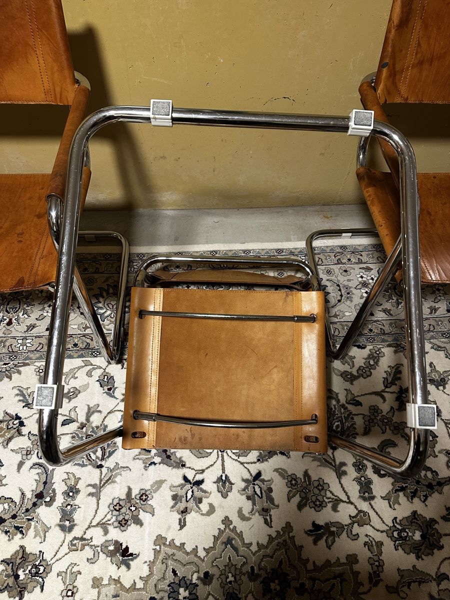 Sedie: 4 Stk. Freischwinger Leder Chrom Design Klassiker Sessel – Usato da Ottikon b.Kemptth. venduto da Cschweini 1