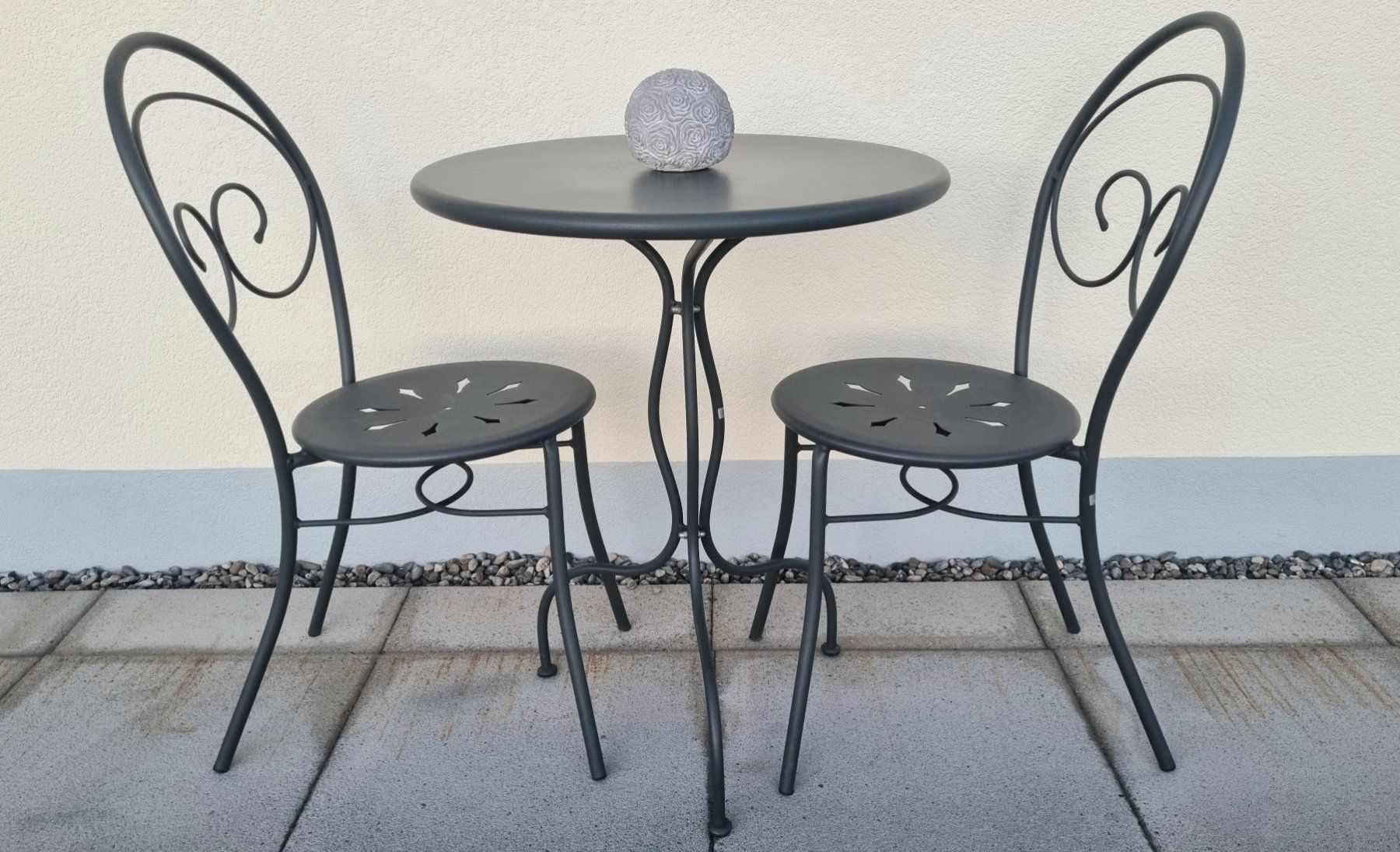 Tischset: Garten- Bistrotisch d 60 cm inkl. 2 Stühle, Bistroset Metall – Gebraucht aus Heimberg von Danita20 2