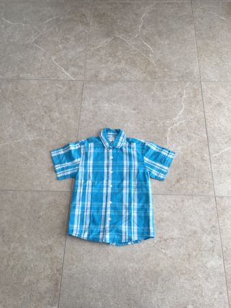 Jungen Sommerhemd Palomino Gr. 116 blau/weiss kariert
