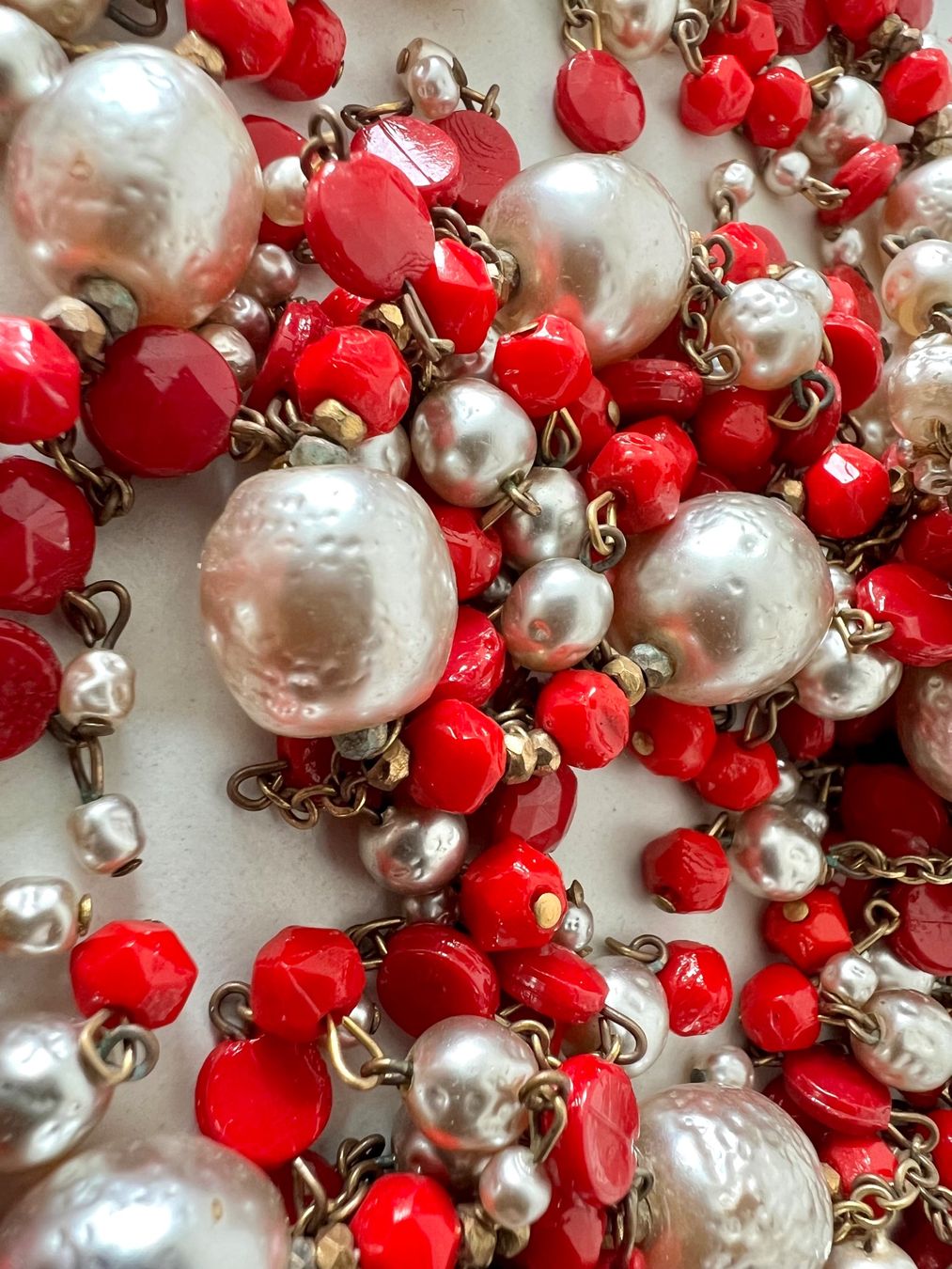 Colliers: Pilgrim Statement Kette Glasperlen Rot Silber 60 cm – D'occasion à Ruswil par artbyhand 2