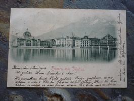 Ansichtskarte Luzern mit Pilatus gelaufen 1903 gebraucht