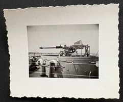 VINAGE FOTO GESCHÜTZ AUF KRIEGSSCHIFF