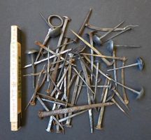 Handgeschmiedete Nägel, 54 Stück ~ 200 - 300 Jahre alt