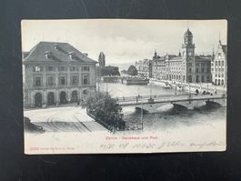 AK  1908 Zürich Helmhaus und Post       (G848)