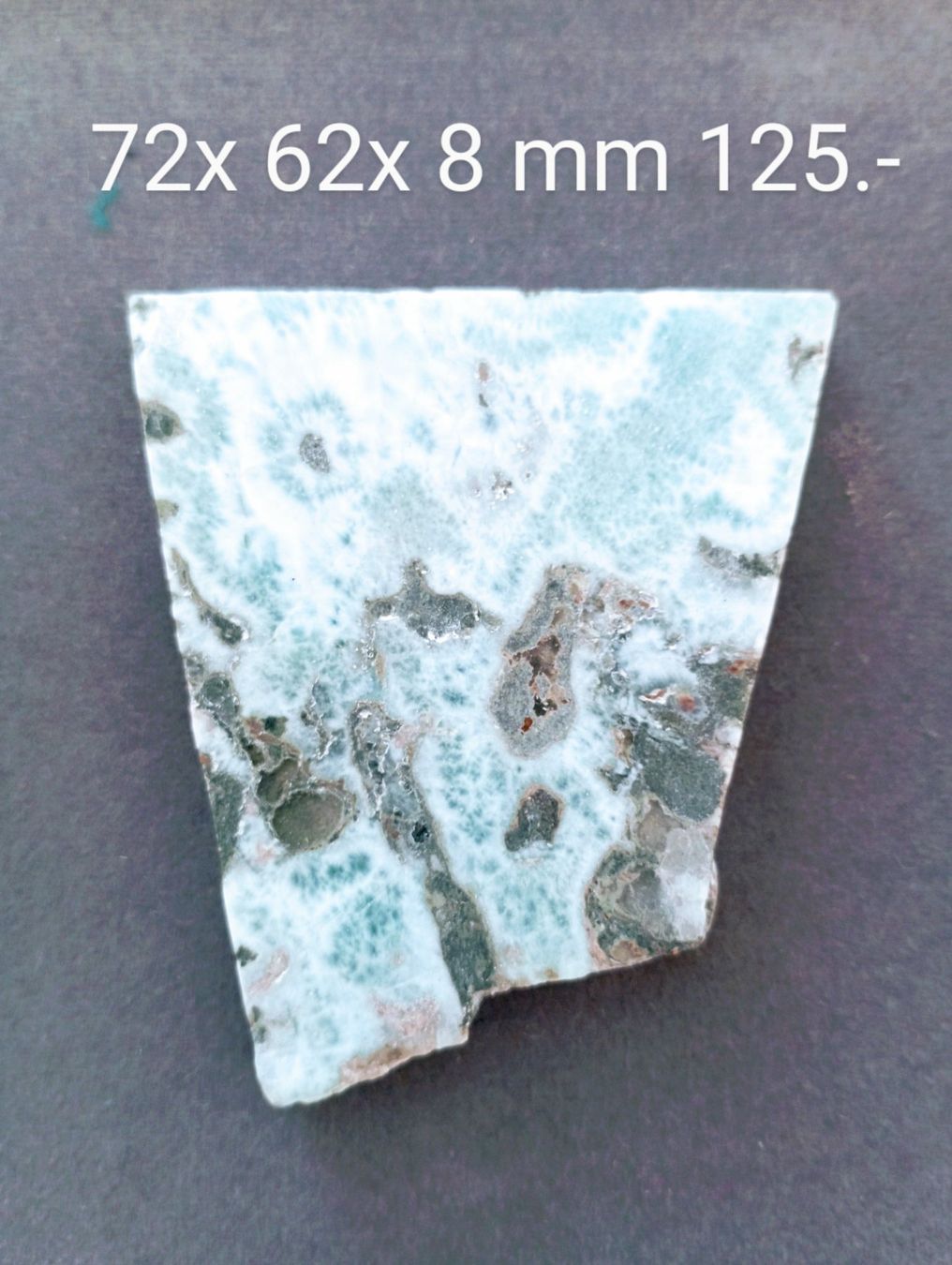 Minerali & Pietre curative: Grosse schöne LARIMAR -Platte 72x 62x 8 mm – Usato da St. Gallen venduto da nataraj