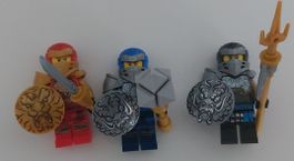 3 Lego Ninjago Figuren mit Zubehör