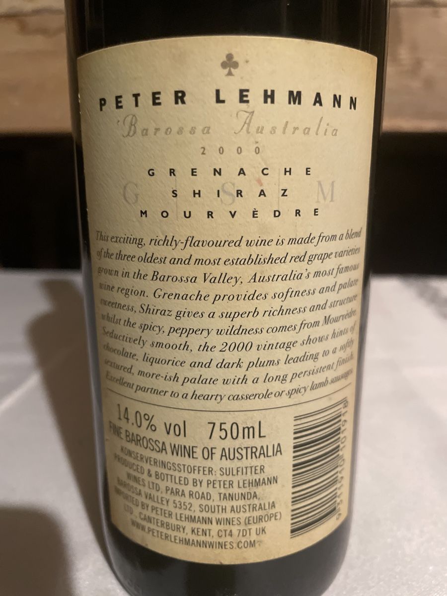 Wein: Peter Lehmann Stonewell Shiraz 2000 – Gebraucht aus Luzern von  2