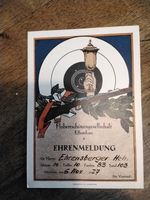 Carte de tir  / Ehrenmeldung 1927 Effretikon