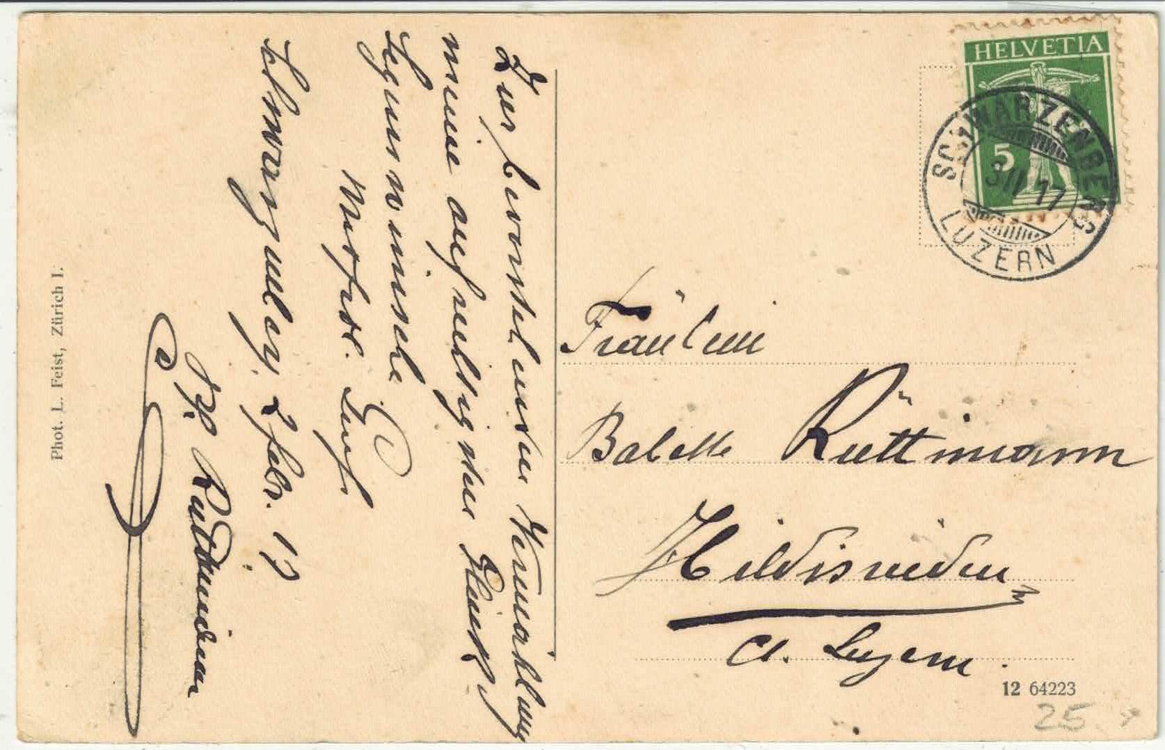 Cartoline postali: Gruss vom Schwarzenberg LU - animee – Usato da Ettingen venduto da Kartenplanet 1