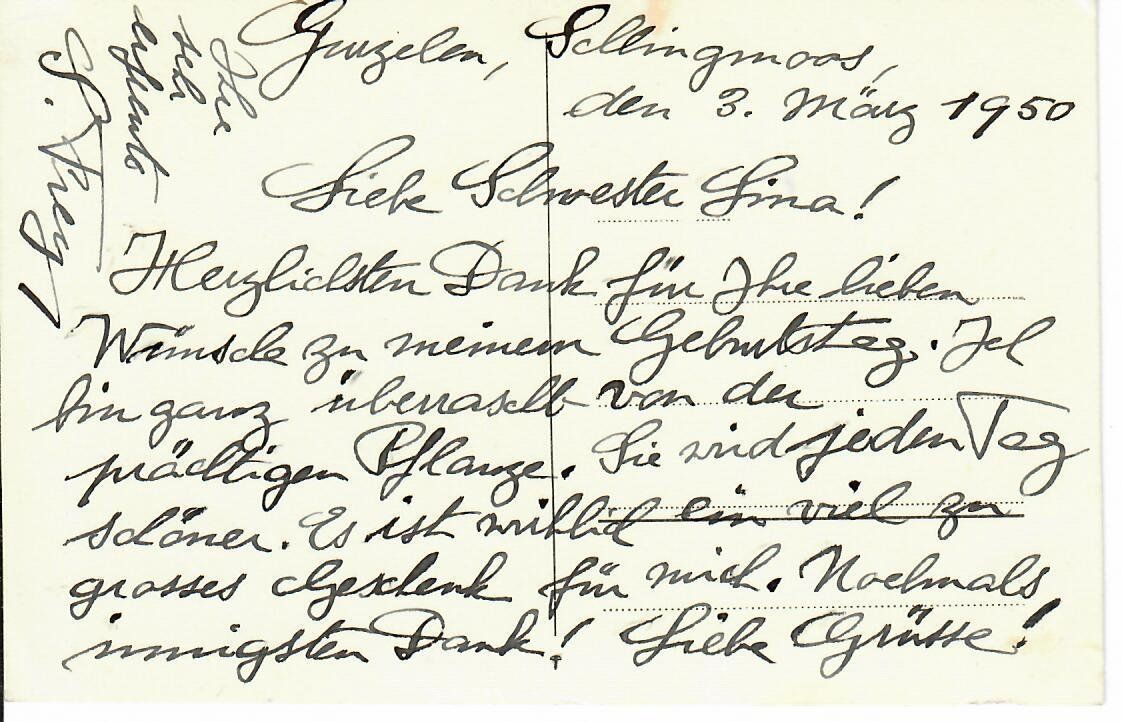 Ansichtskarten: Gruzelen Schlingmoos 1950 – Gebraucht aus Hochdorf von Ziegel-16 1