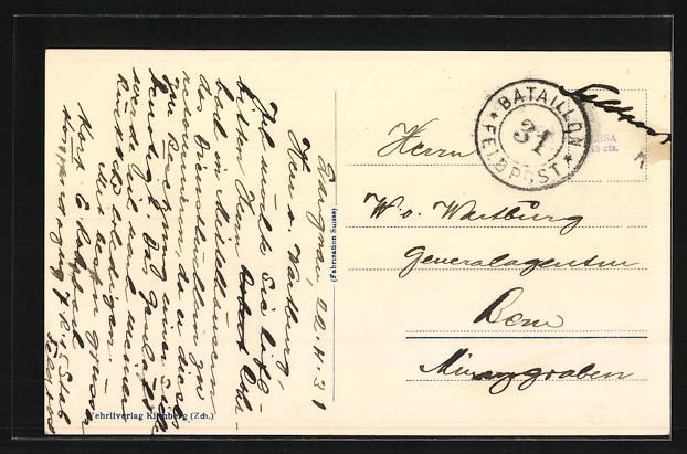 Cartoline postali: Langnau i. E., Gesamtansicht aus der Vog – Usato da Berlin venduto da bartko-reher 1