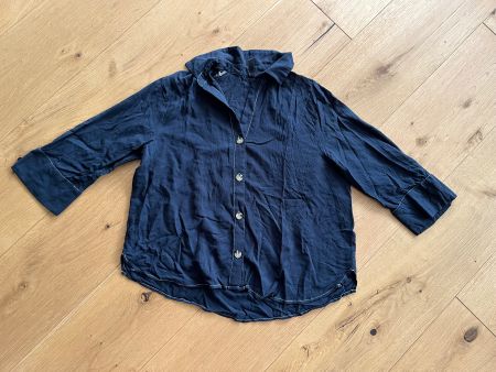 H&M Divided Bluse/Hemd navy 3/4 Ärmel leicht casual