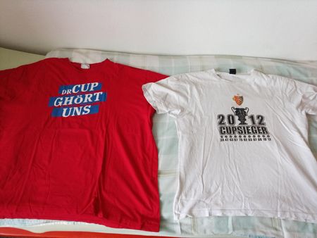 2x FC Basel T-Shirts, Cupsieger 2012 & 2019