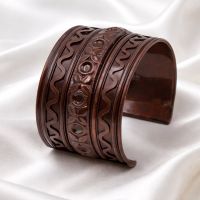 Armreif Armspange Kupfer Braun Indien Goa Hippie Cuff b