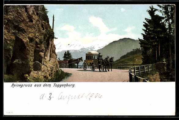 Cartes postales: AK Postkutsche auf einer Bergstrasse – D'occasion à Berlin par bartko-reher
