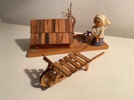 Holz Deko Häuschen, Handarbeit, Vintage Figur, Unikat!! DDR?
