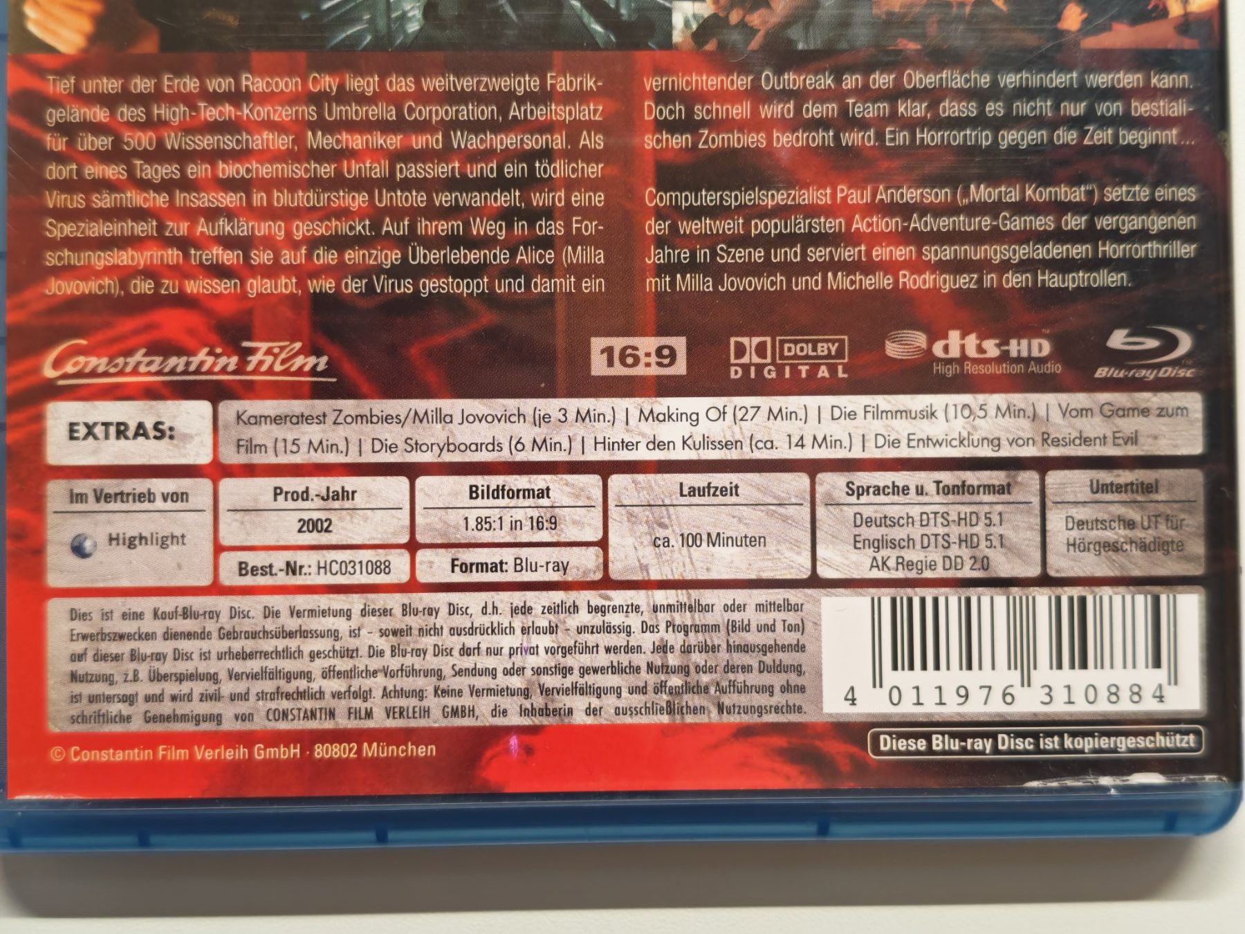Alle DVDs: Resident Evil – Gebraucht aus Liestal von Kratzilla 3