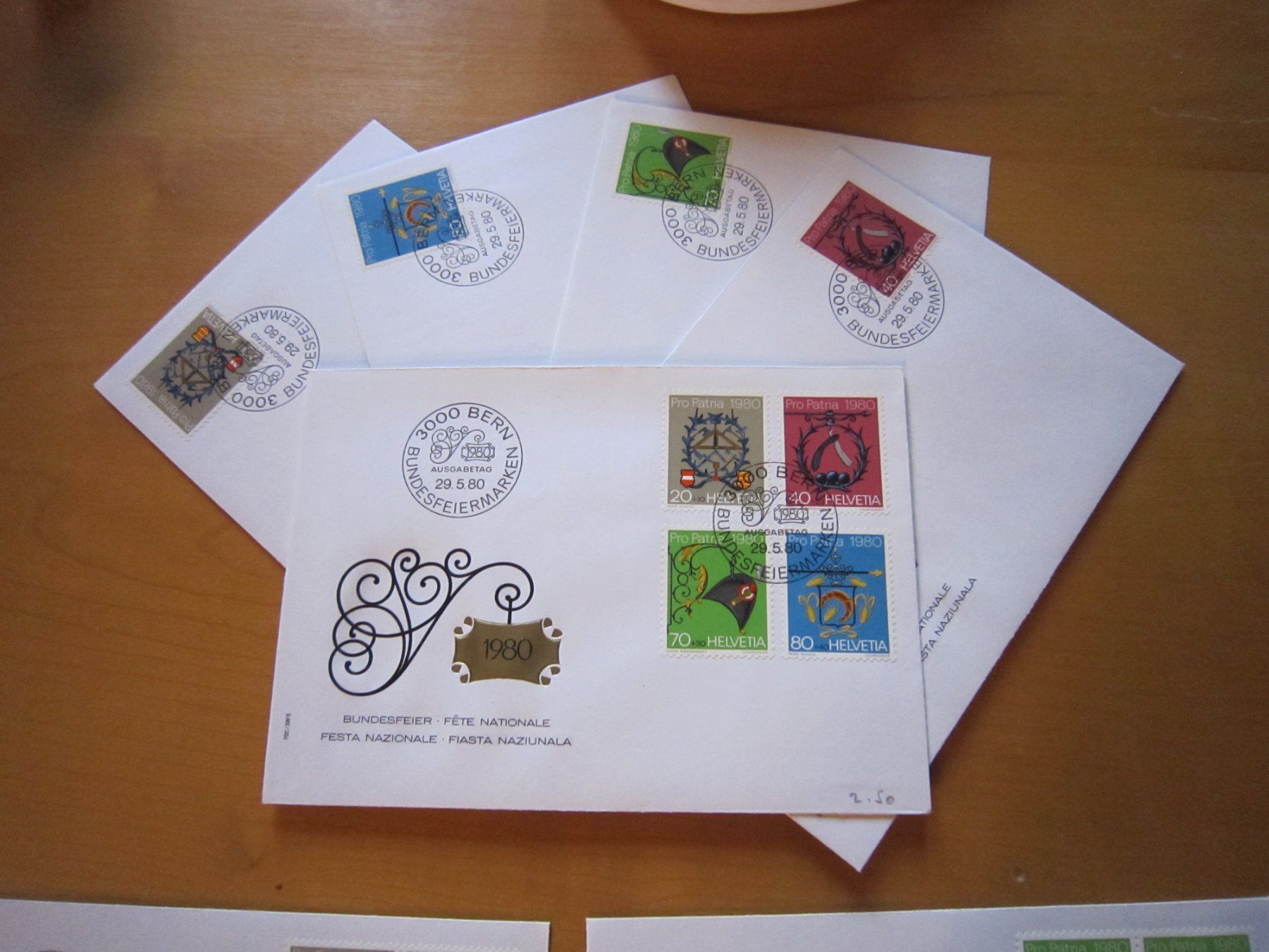 Tutti i francobolli: PP 1980 FDC Serie einzeln und 4er – Usato da Gordola venduto da Polentaefung 4