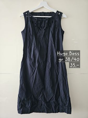Kleid Hugo Boss schwarz mit Stickerei Grösse 38 bis 40
